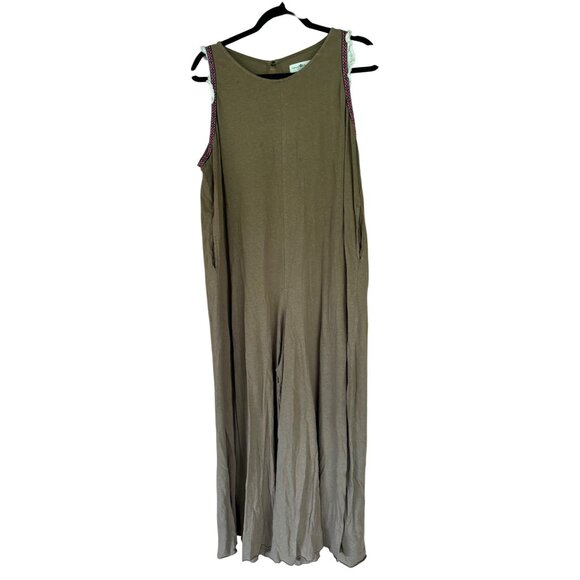 Natural Life Womens Brown Sleeveless Maxi Dress W/ Embroidered Straps - Picture 1 of 6